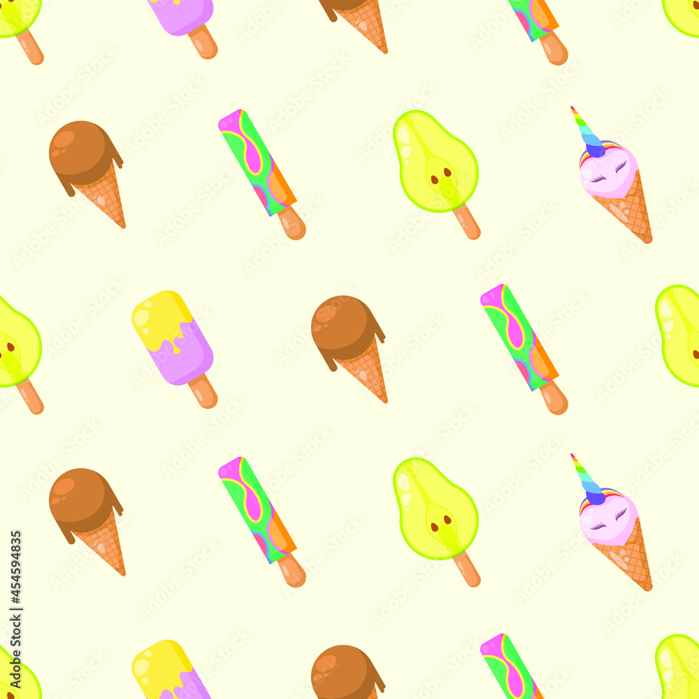 Seamless Pattern Abstract Elements Ice Cream Food Delicious Tasty Vector Design Style Background Illustration Texture For Prints Textiles, Clothing, Gift Wrap, Wallpaper, Pastel Seamless Pattern Abstract Elements Ice Cream Food Delicious Tasty Vector Design Style Background Illustration Texture For Prints Textiles, Clothing, Gift Wrap, Wallpaper, Pastel