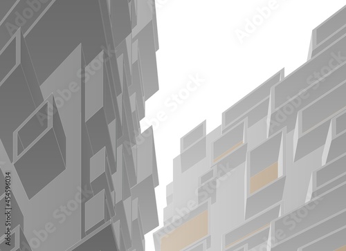 modern architecture building 3d illustration