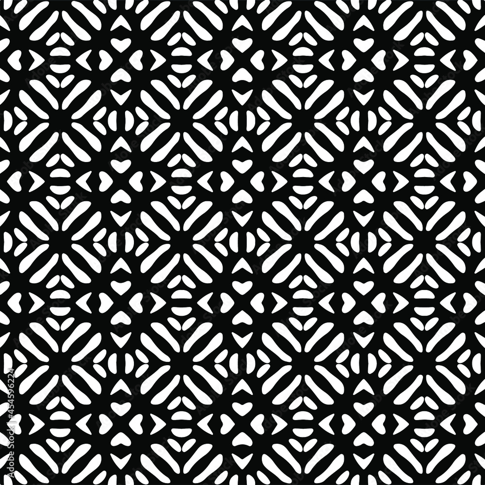 Seamless vector pattern in geometric ornamental style. Black and white pattern. Seamless vector pattern in geometric ornamental style. Black and white pattern.