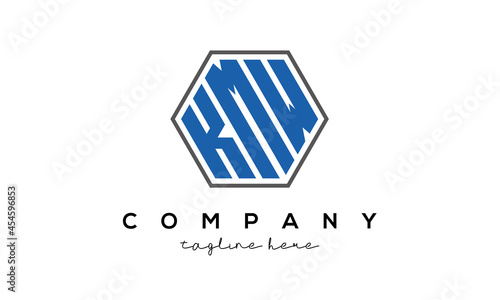 letters KMW creative polygon logo victor template photo