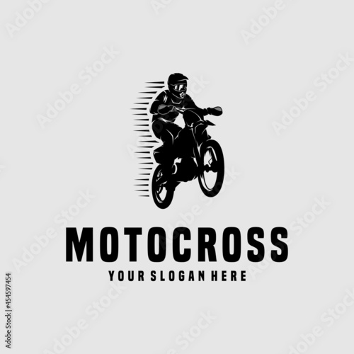 Extreme motocross sport logo design template