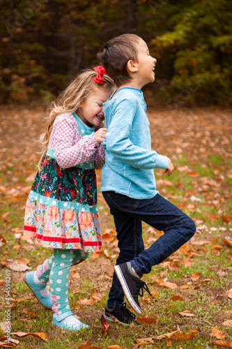 Girl cuddling with boy