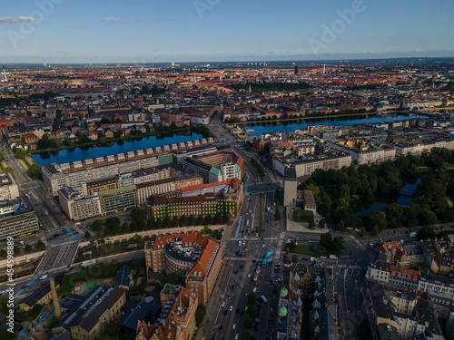 Beautiful aerial view of the Copenhagen city hall and plaza © Gian