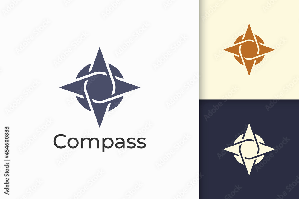 Stockvektorbilden Compass logo in modern and abstract shape for