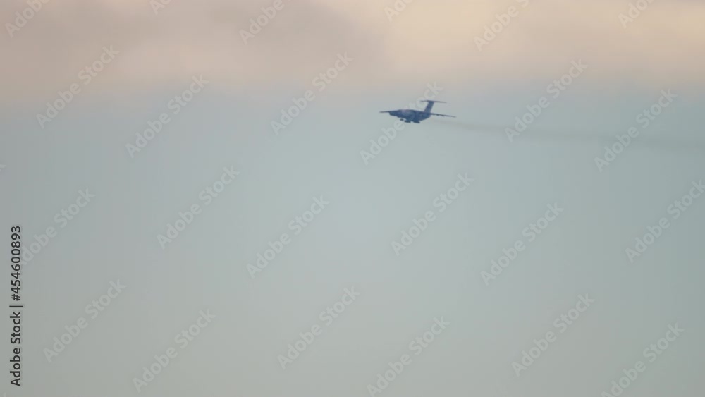 Heavy cargo plane in the sky Heavy cargo plane in the sky