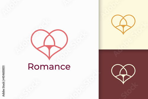 Simple love logo represent romance or relation