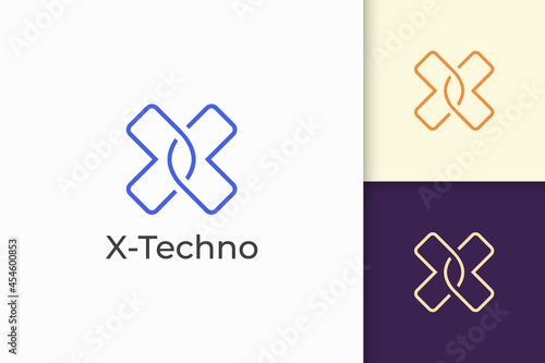 Modern letter X logo for technology company