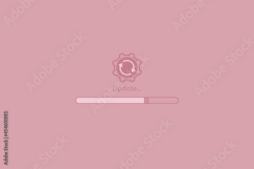 Update system icon, Improved app progress icon concept for graphic and web design, Create process, Update system vector, pink background, Art & Illustration