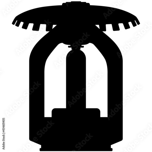 Fire sprinkler system, sprinkler head active fire protection for active fire protection and fastening, installation hanging from the ceiling