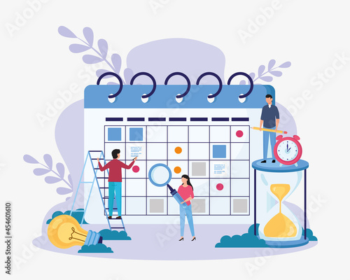 People planning on calendar