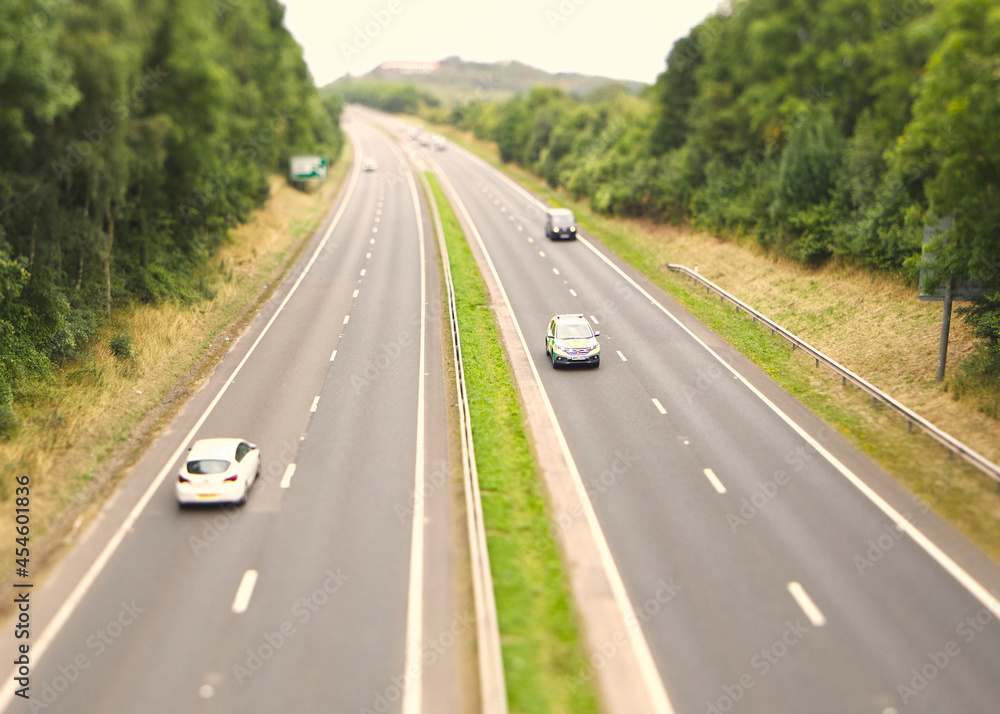 Miniaturisation of cars on the A483 Miniaturisation of cars on the A483