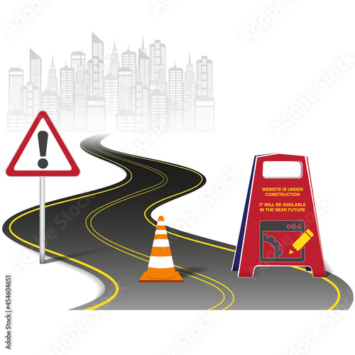 Website is under construction. Illustration. 100% vector, eps 10.