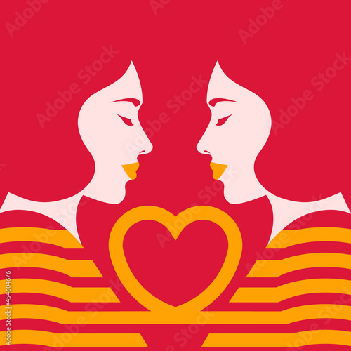 diversity of love - two women looking at each other passionately