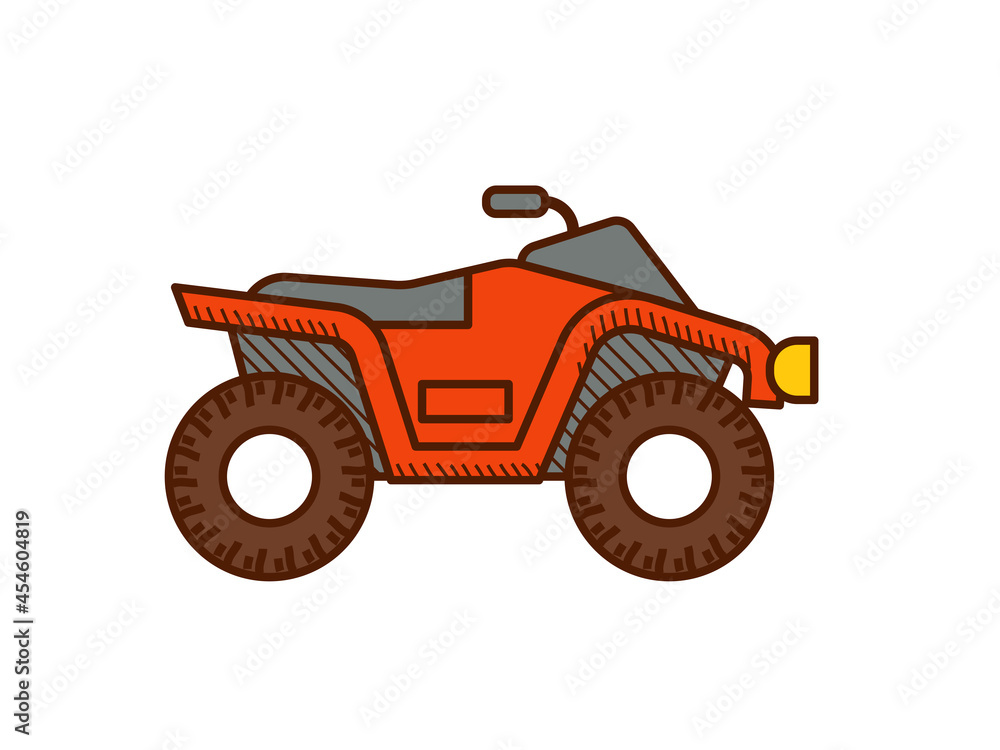 Quad bike icon. ATV bike isolated on white Quad bike icon. ATV bike isolated on white