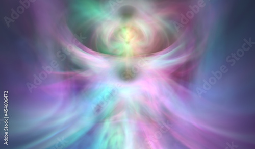 Celestial abstract smoke or ethereal energy in iridescent pastel colors background photo