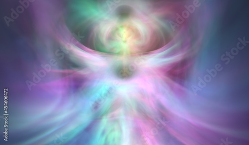 Celestial abstract smoke or ethereal energy in iridescent pastel colors background