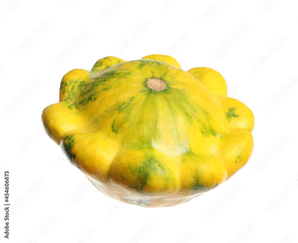 Fresh ripe yellow pattypan squash isolated on white Fresh ripe yellow pattypan squash isolated on white