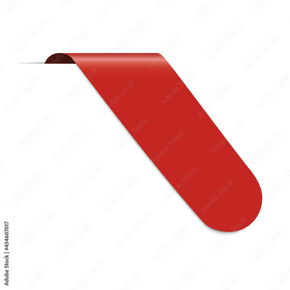 red corner ribbon banner on white background red corner ribbon banner on white background