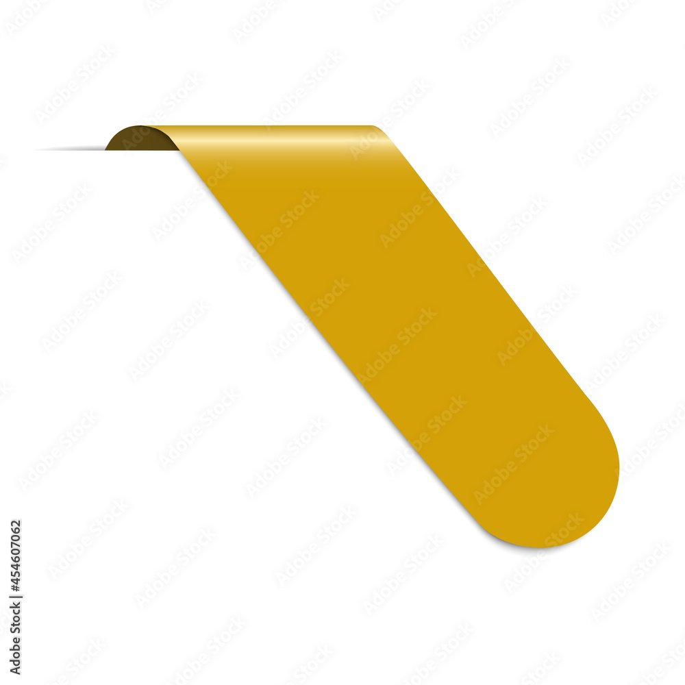 yellow corner ribbon banner on white background yellow corner ribbon banner on white background