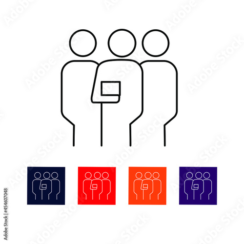Business Colleagues Thin Line Icon stock illustration.