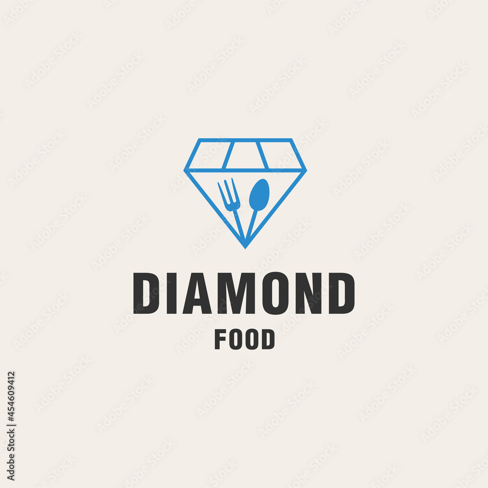 Diamond food logo template on monogram style Diamond food logo template on monogram style