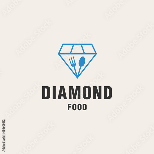 Free Download Diamond food logo template on monogram style - GFXLoad