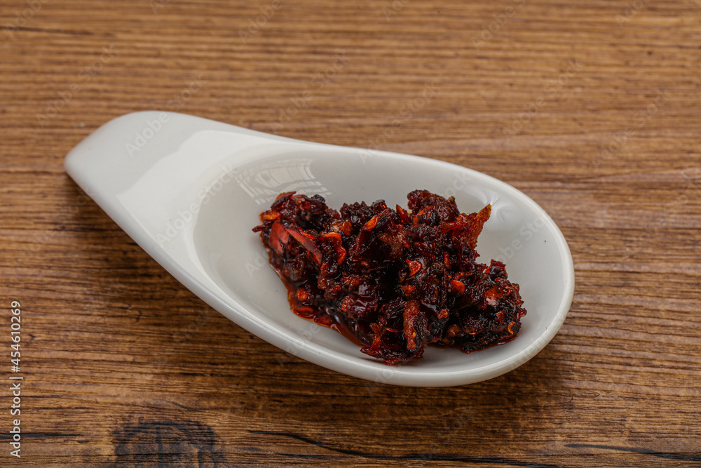Fried chili pepper sauce with oil Fried chili pepper sauce with oil