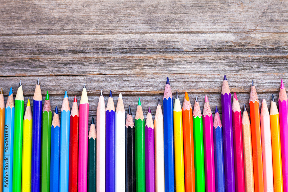 School stationery on table, space for text School stationery on table, space for text