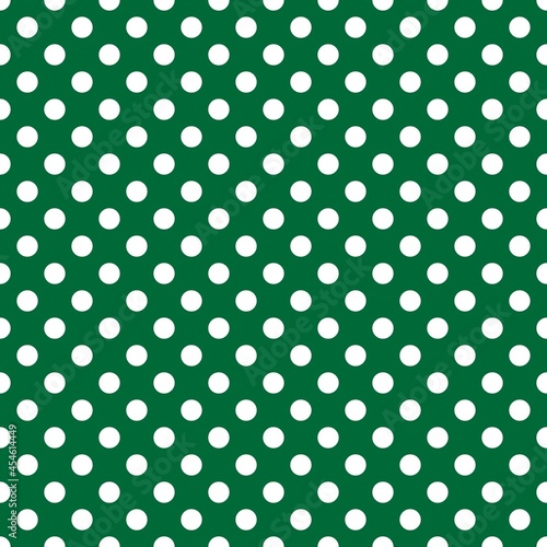 White and Green Polka Dot seamless pattern. Vector background.