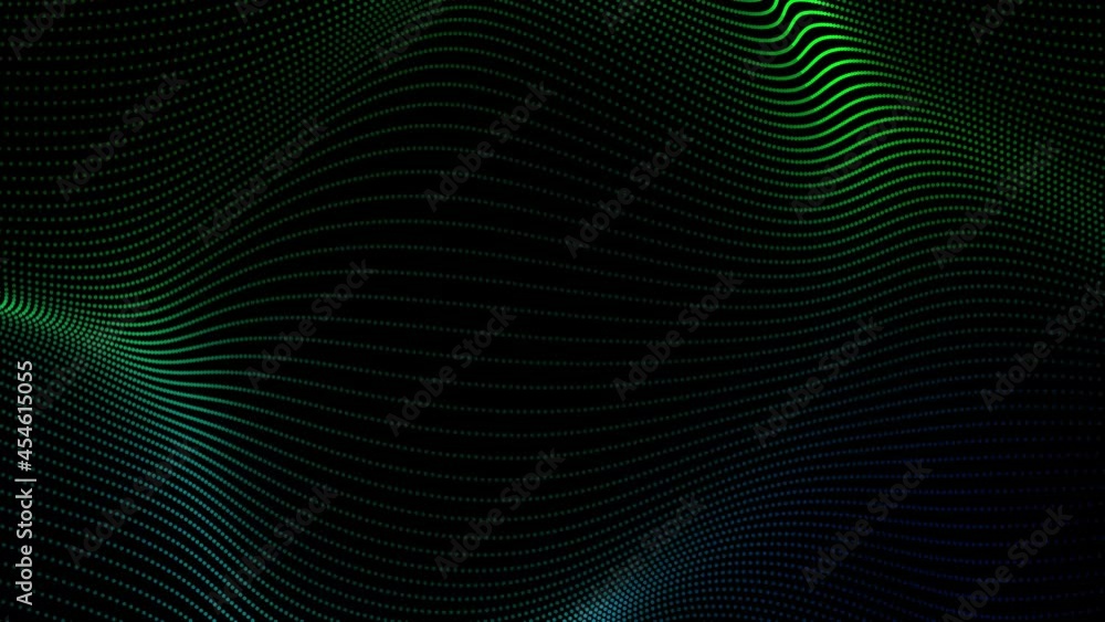 Abstract animated background, looping moving lines consisting of points, multicolored on a black background Abstract animated background, looping moving lines consisting of points, multicolored on a black background