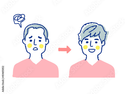 薄毛の進行と増毛のイメージ　ビフォーアフター
