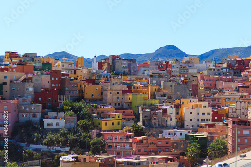 Colorful houses in the El Principe neighborhood of Ceuta