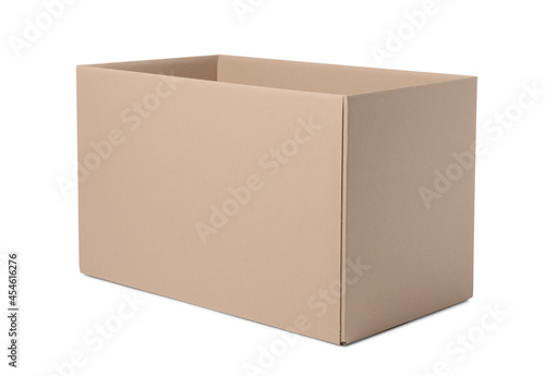 One open cardboard box isolated on white © New Africa