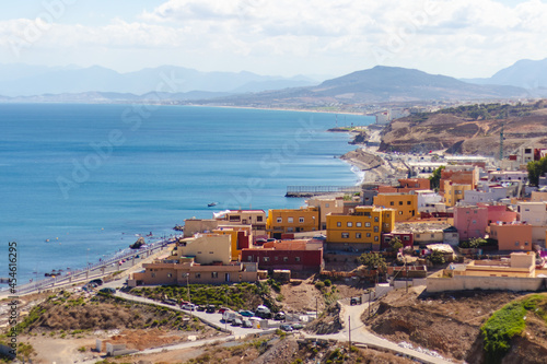 Image of the El Principe neighborhood with the Morocco-Spain border in the background.
