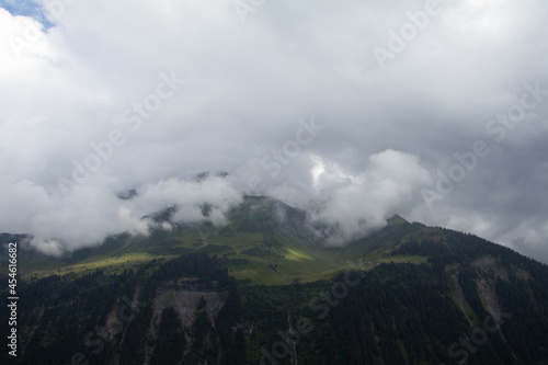 Amazing Landscape in the hearth of Switzerland. Epic scenery with the clouds and fog. Wonderful sunrays through the clouds and later an amazing sunset and sunrise. Perfect roadtrip through Switzerland