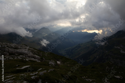 Amazing Landscape in the hearth of Switzerland. Epic scenery with the clouds and fog. Wonderful sunrays through the clouds and later an amazing sunset and sunrise. Perfect roadtrip through Switzerland © Philip
