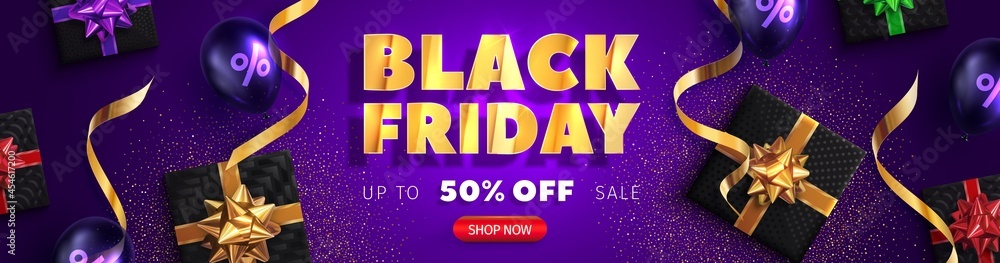 Long banner for Black Friday promotion, retail, shopping. Long banner for Black Friday promotion, retail, shopping.