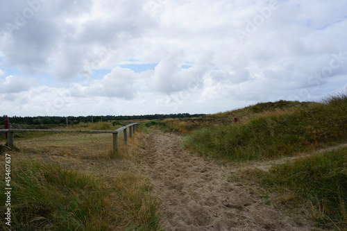 Sandiger Weg durch die Dünenlandschaft auf der Insel Römö in Dänemark