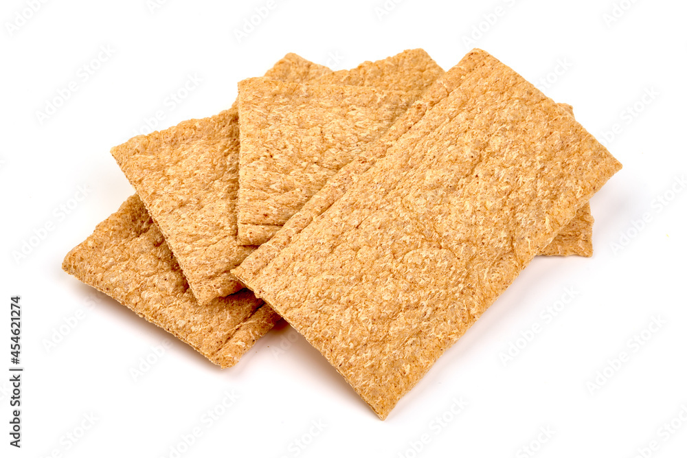 Wholegrain crispbread, isolated on white background. High resolution image. Wholegrain crispbread, isolated on white background. High resolution image.
