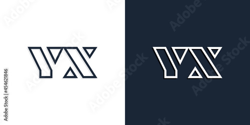 Abstract line art initial letters YX logo. photo