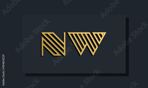 Elegant line art initial letter NW logo.