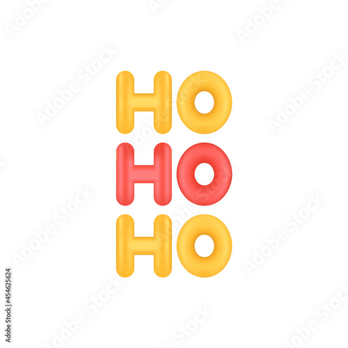 Hohoho Realistic Christmas vector on white background.