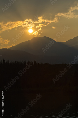 Sunset in the Mountains in Jasper National Park