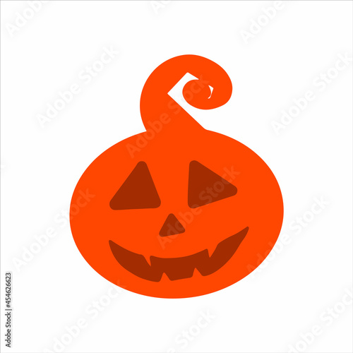 Vector halloween pumpkin clipart isolated on white background icon. Funny, cute illustration for seasonal design, textile, decoration kids playroom or greeting card. Hand drawn prints and doodle.