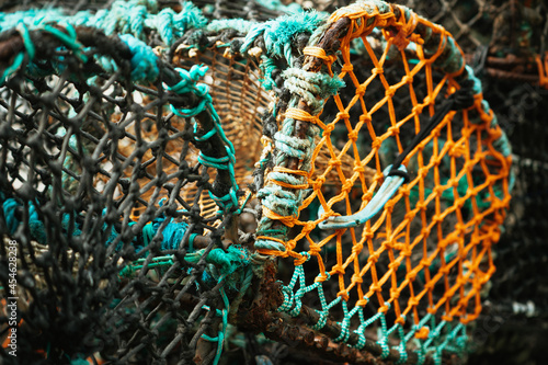 Close up of Lobster pots in Niarbyl, Isle of Man photo