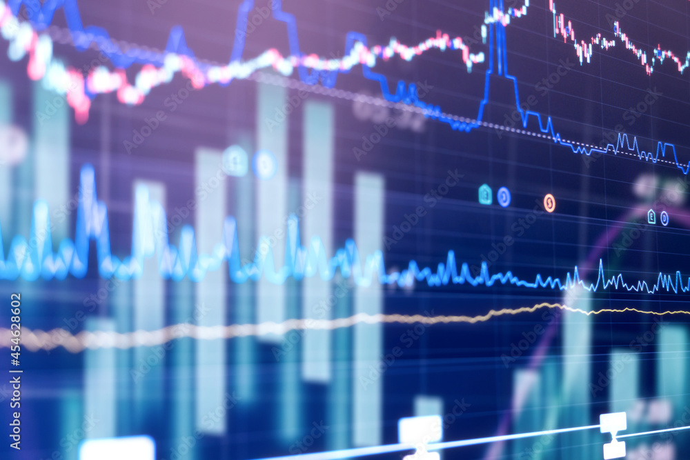 Financial stock market graph. Stock Exchange. Selective focus. Financial stock market graph. Stock Exchange. Selective focus.