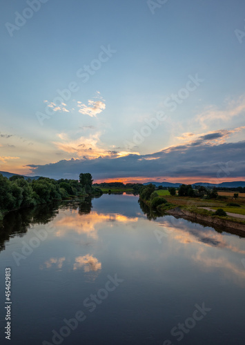 River Weser at sunset in Germany
