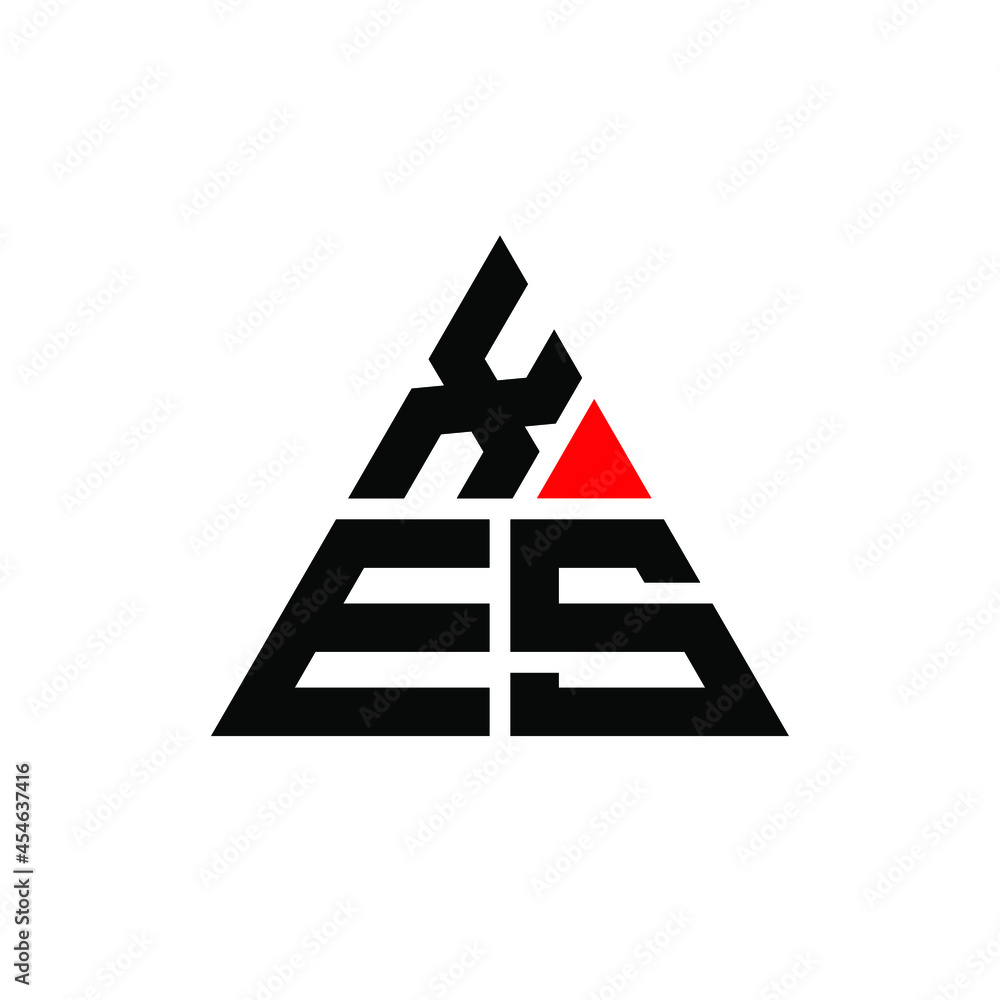 XES triangle letter logo design with triangle shape. XES triangle logo