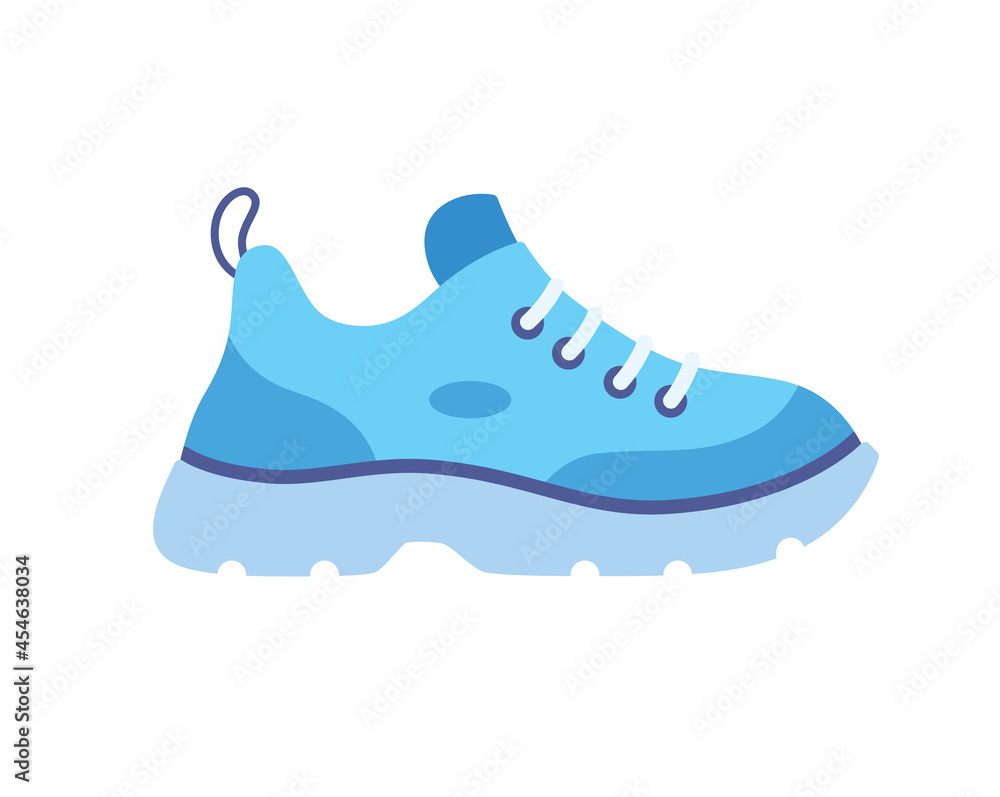 Blue sneaker shoe isolated flat vector icon Blue sneaker shoe isolated flat vector icon