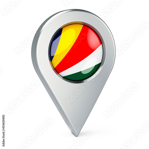 Free Download Map pointer with flag of Seychelles, 3D rendering - GFXLoad